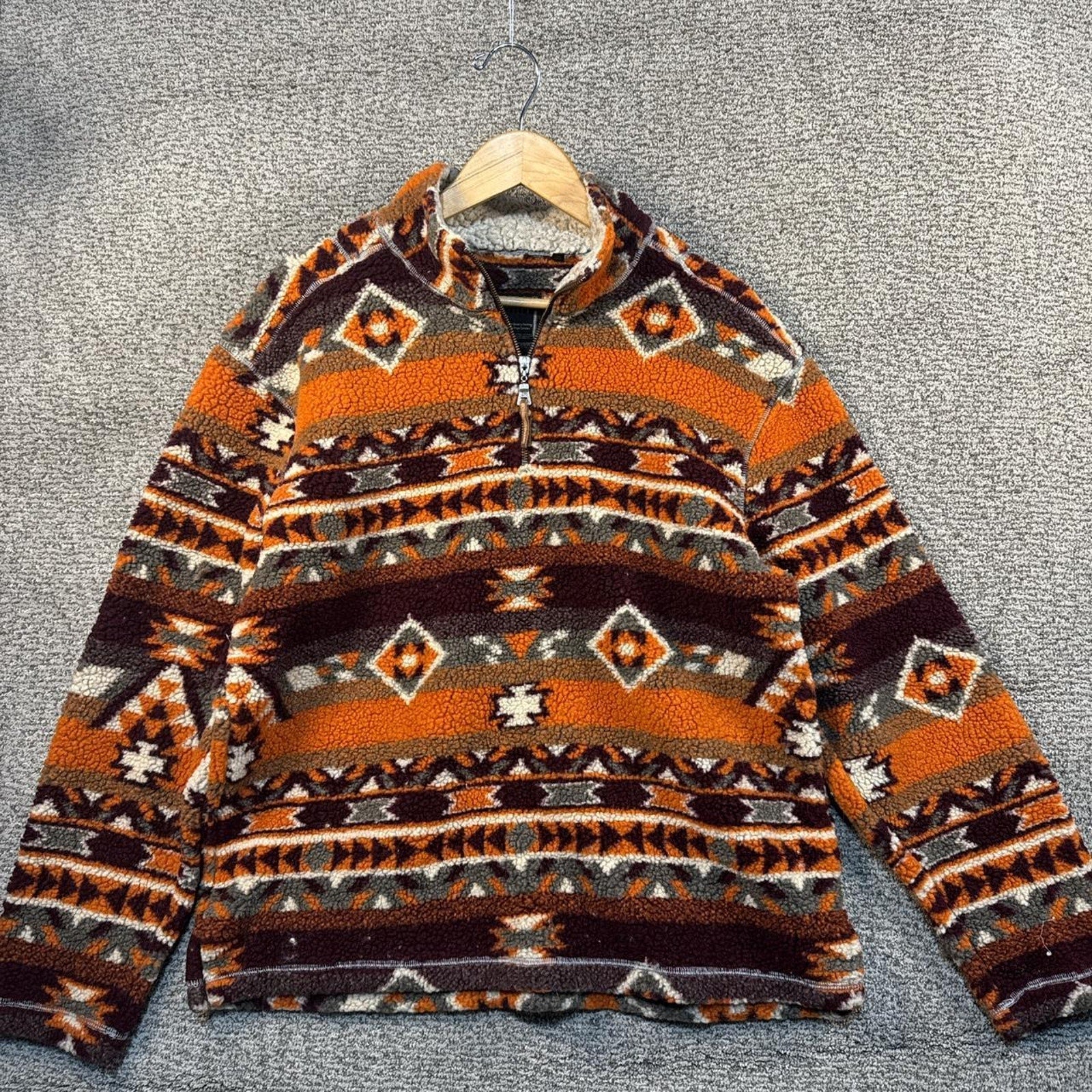 Mens Orange and Brown True grit sherpa lined jacket Size Large