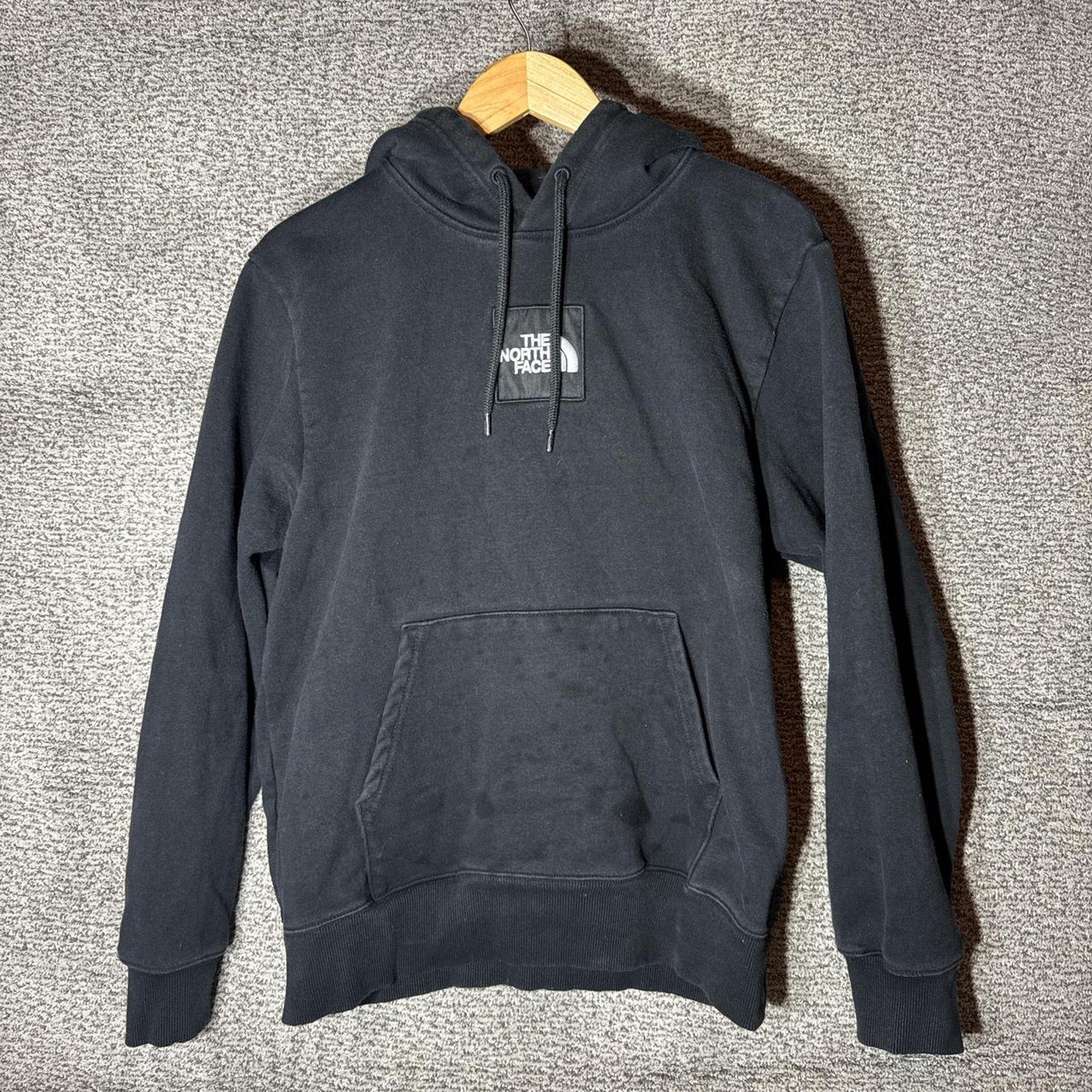 Mens medium black box North Face hoodie ** Rare