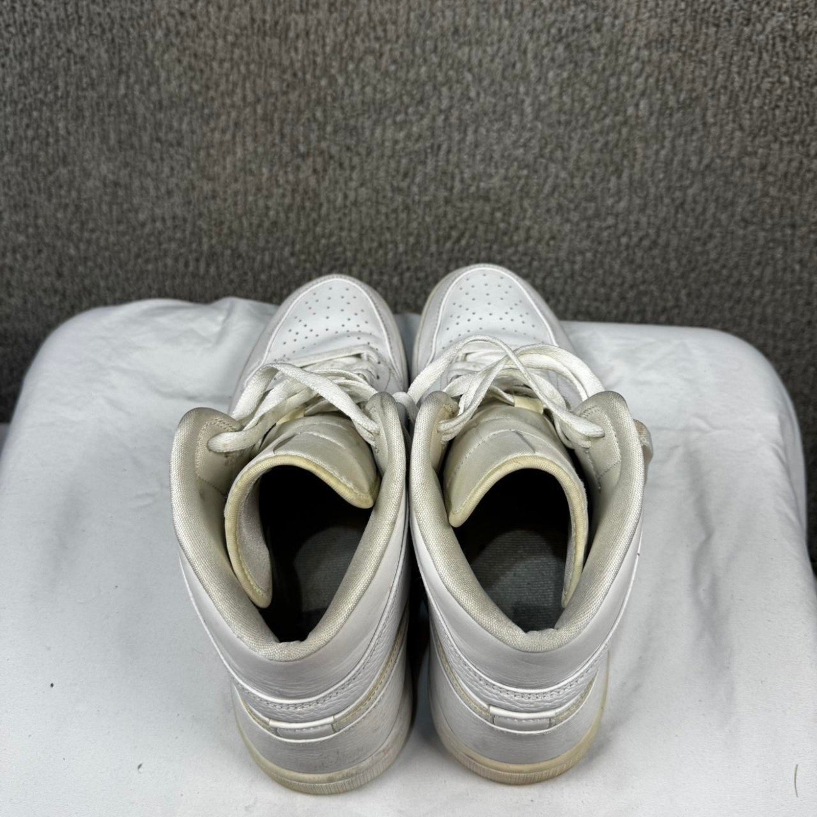 White leather jordan 1 mid