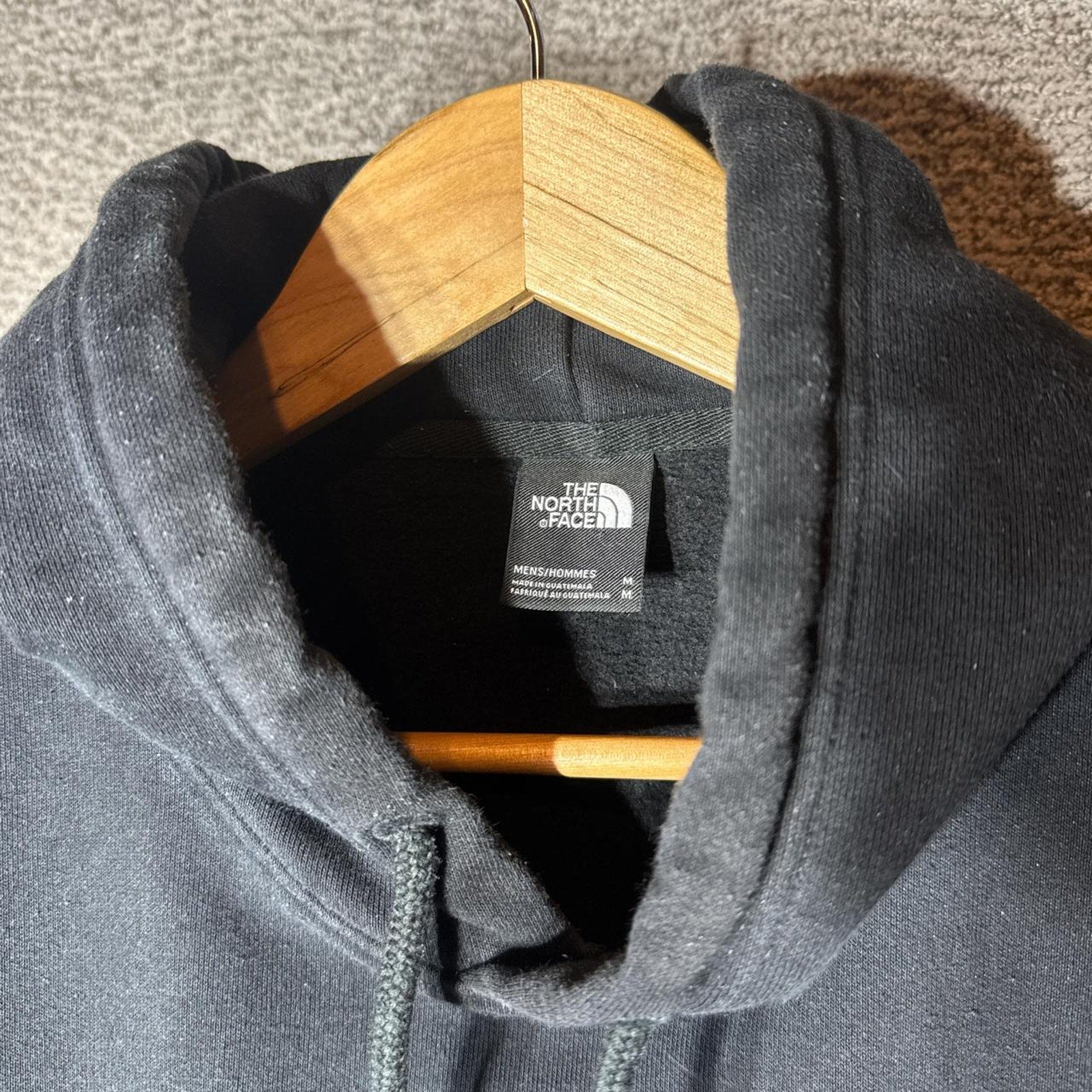 Mens medium black box North Face hoodie ** Rare