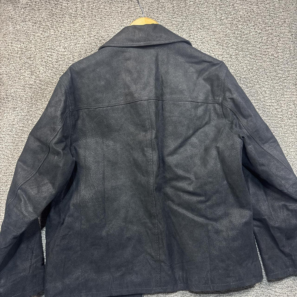 Mens Black leather Round Tree and York jacket Size Large