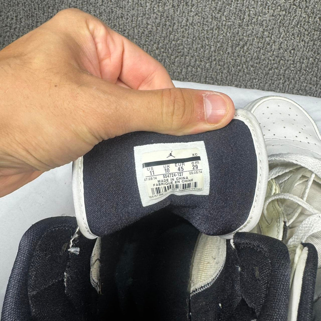 White and blue jordan 1