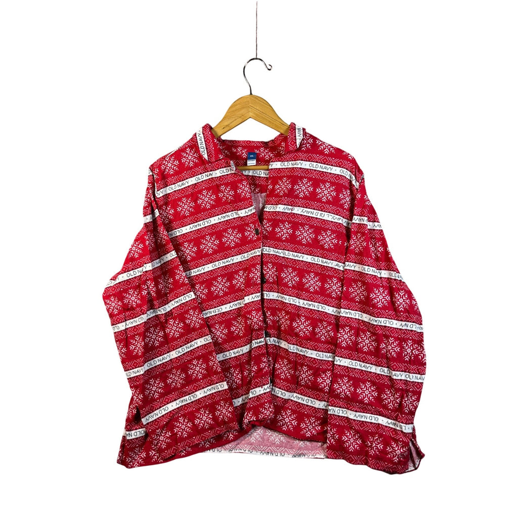 Men’s old navy red and white Christmas button up size XXL