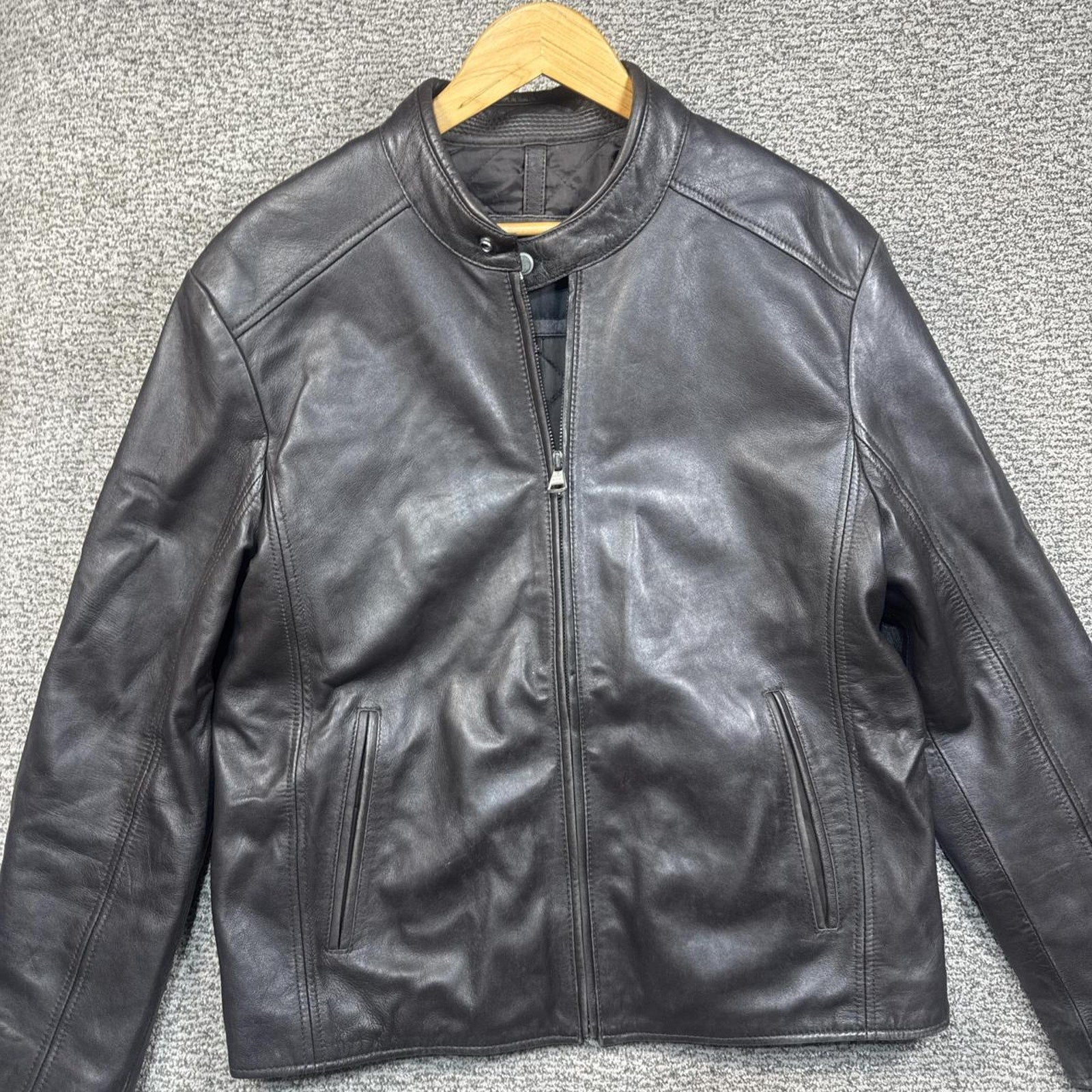 Black genuine leather jacket