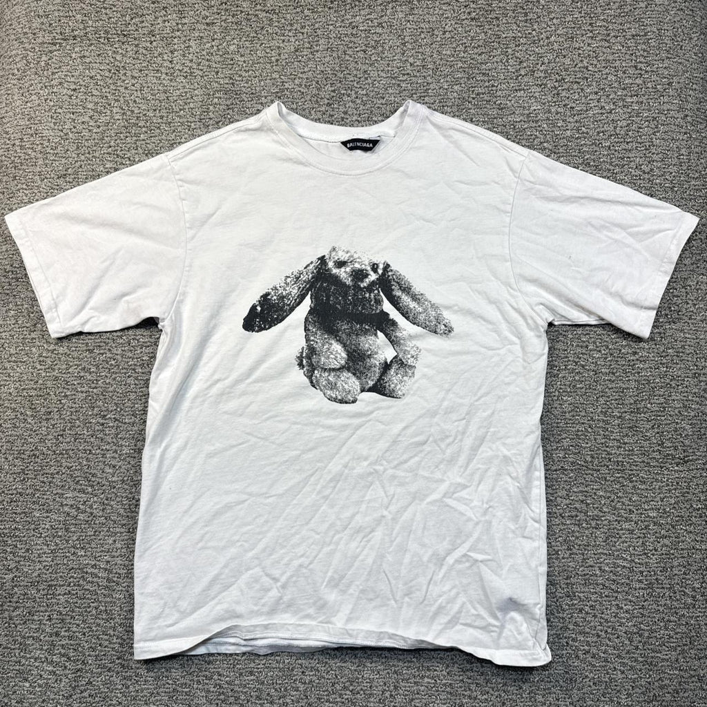 White Balenziaga graphic tee