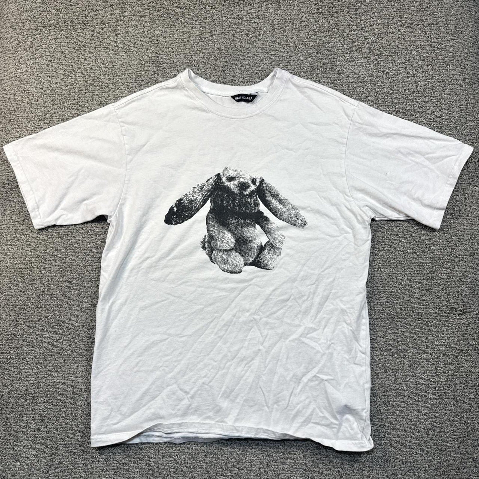 White Balenziaga graphic tee