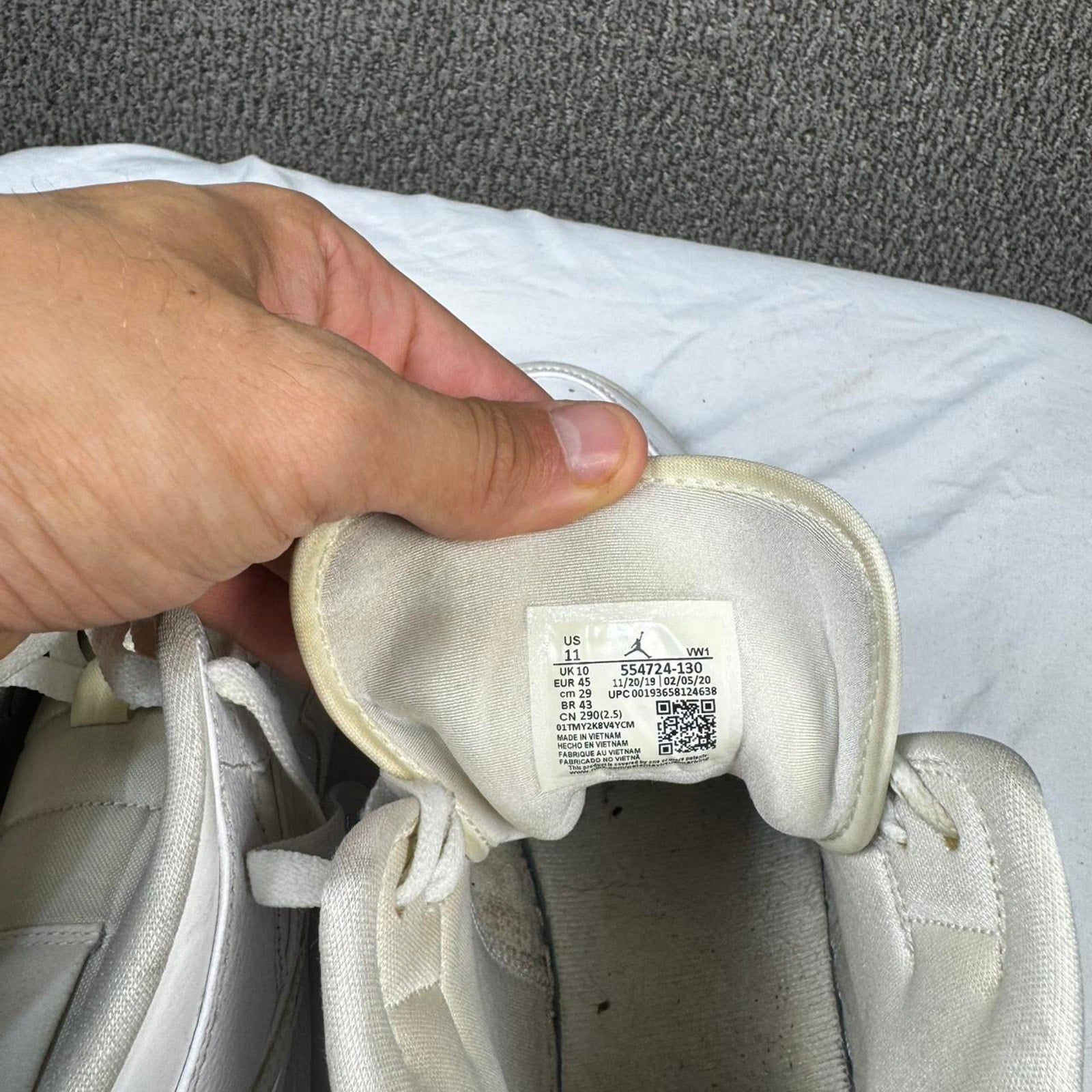 White leather jordan 1 mid