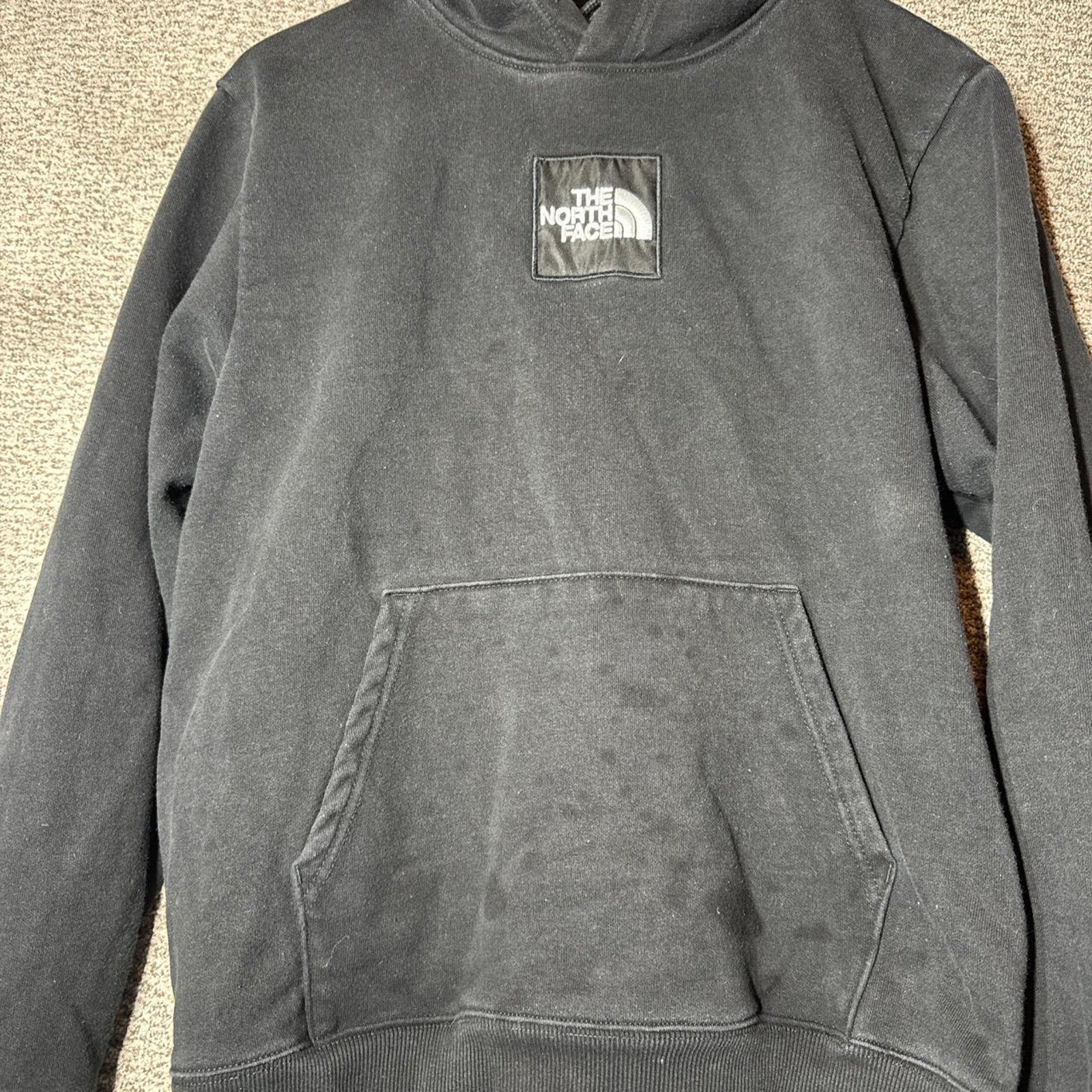 Mens medium black box North Face hoodie ** Rare